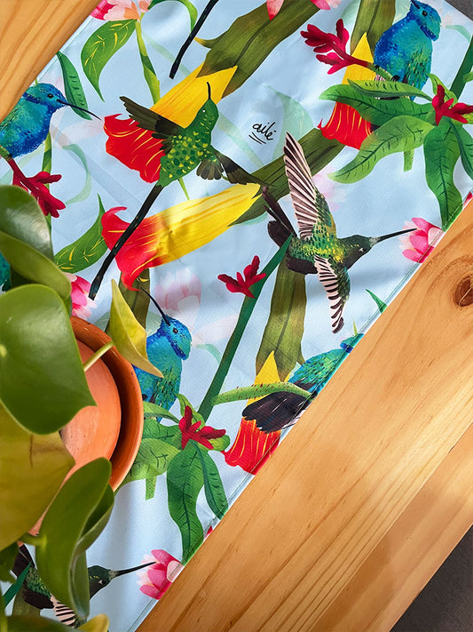 Camino de mesa Colibrí Azul