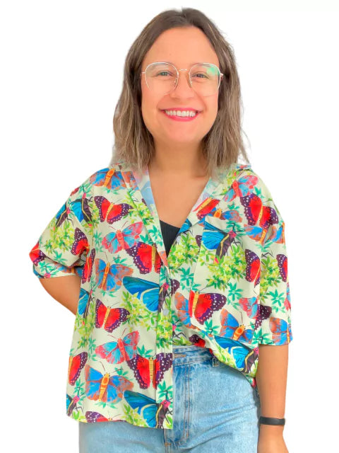 Camisa Manga Corta Mariposas