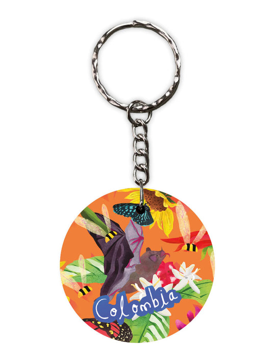 Llavero souvenir , con diseño de colibríes, mariposas monarca y abejas de Colombia fauna y biodiversidad, souvenirs de polinizadores, detalle empresarial llavero colombiano, llavero Colombia regalo viajero madera original, Colombian wooden keychain souvenir, llavero souvenir Colombia, regalo original llavero Colombia madera, llavero recuerdo Colombia, llavero artístico colombiano.Ailé