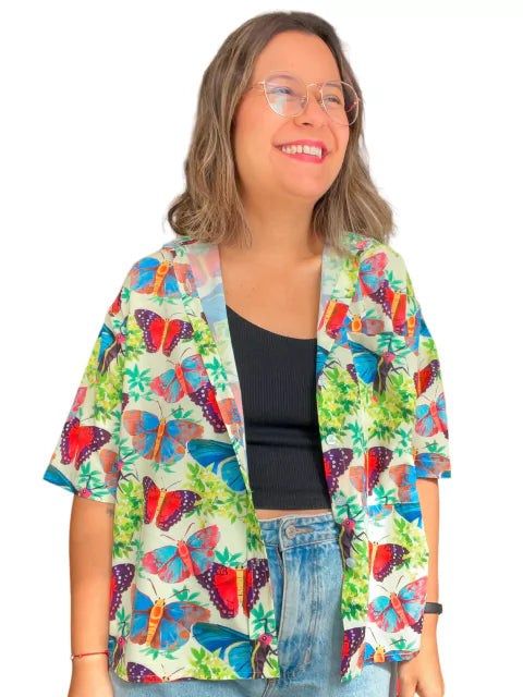 Camisa Manga Corta Mariposas