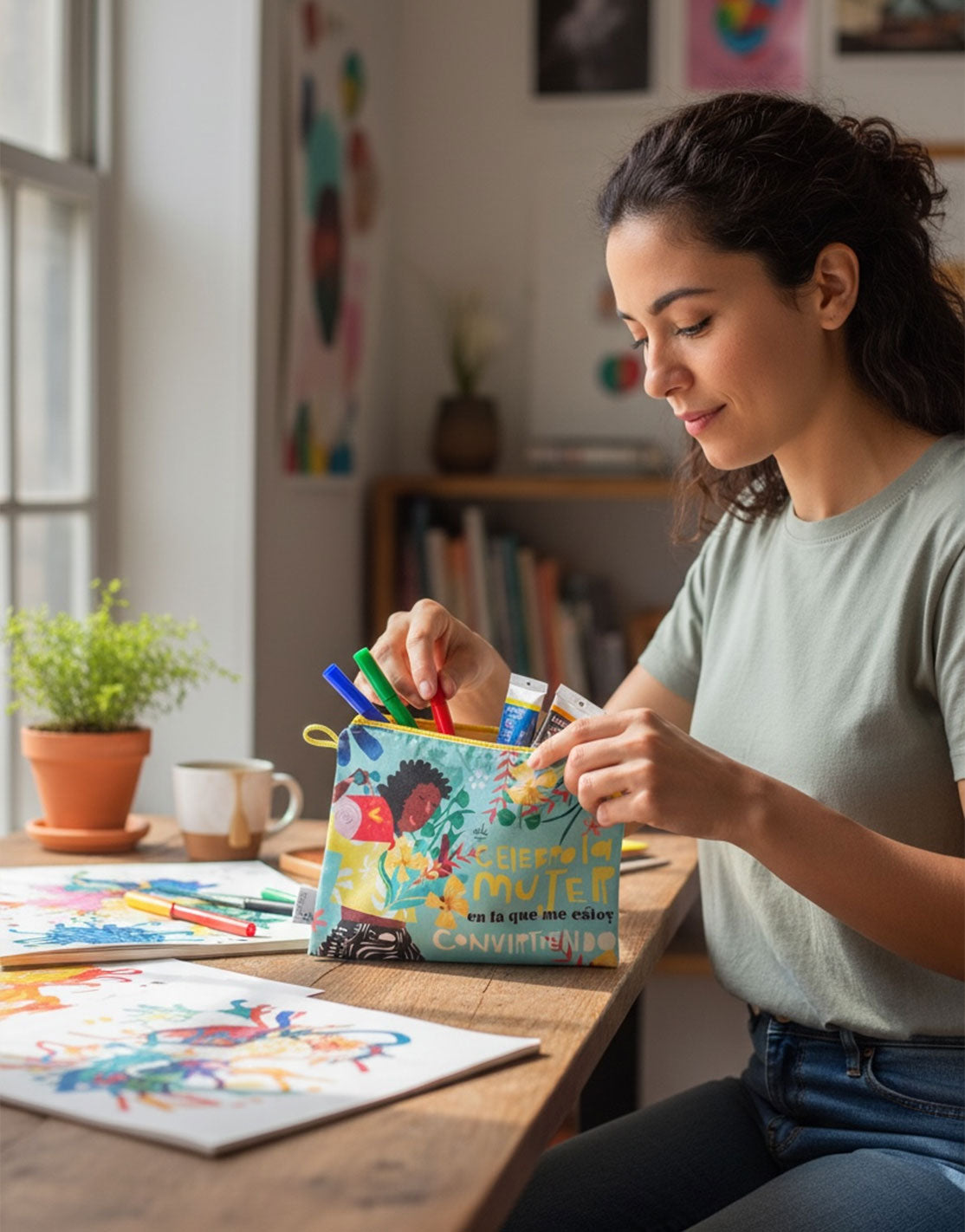 Cosmetiquera impermeable Celebro la mujer en la que me estoy convirtiendo" cartuchera, fuerza, sanando— neceser de viaje colombiano, cosmetiquera de playa, regalo mujer extranjera. Ailé