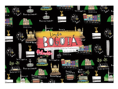 Set de individuales, con ilustración urbana colombiana, — souvenir colombiano, regalo bogotano, rolo e ilustrado, recuerdo de viaje original, regalo práctico, lugares icónicos de Bogotá, lugares representativos de Bogotá, diseño, souvenir Colombiano, recuerdo de Bogotá, regalo colombiano para el hogar, individual ecológico colombiano, detalle colombiano para la mesa, individuales de mesa colombianos, individual tela reciclada Colombia, individuales ilustrados Colombia, individual sostenible.Aile