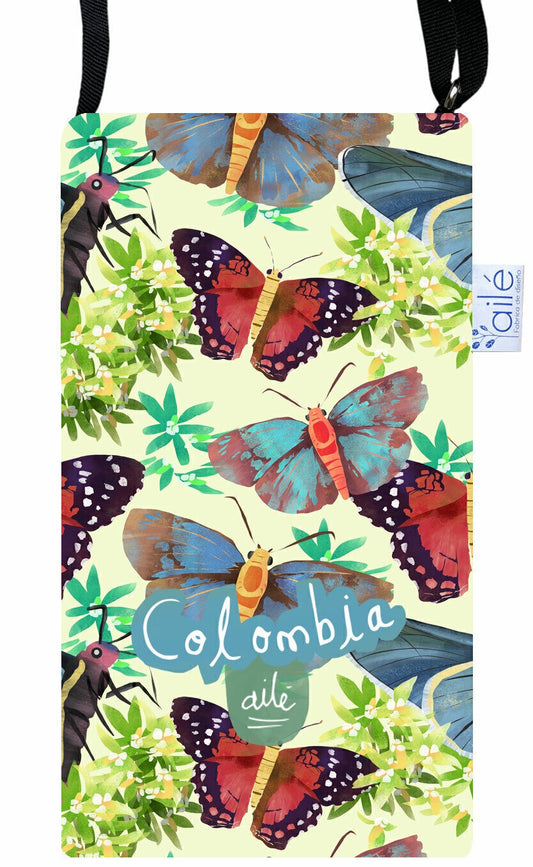 Portagafas/ portacelular impermeable, diseño mariposa monarca colombiana ilustrada — Colombia país de mayor diversidad de mariposas, souvenir colombiano, regalo para extranjeros, regalo mariposas colombianas, mariposas de Colombia, mariposa monarca colombiana, portagafas con diseño original, porta celular ecológico ilustrado Colombia, regalo ecológico Día de la Madre colombiano, accesorio biodiversidad colombiana, portagafas diseño naturaleza Colombia, detalle original Amor y Amistad Colombia.Aile