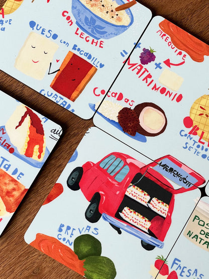 Portavasos de resina inspirado en los postres tradicionales que alegran la vida colombiana, regalo gastronómico y souvenir dulce de Colombia, postres colombianos típicos, dulces tradicionales Colombia,  idea de recuerdos de colombia para extranjeros, regalo para mujer, set de portavasos, artesanía moderna colombiana, diseño de portavasos inspirados en la gastronomía colombiana, decorar tu mesa. Ailé