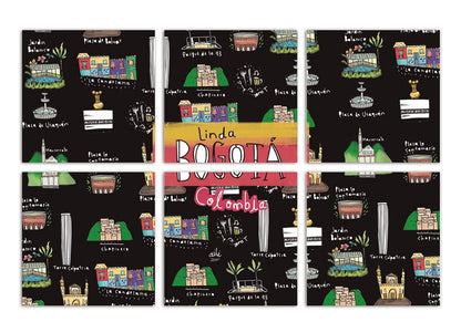 Set de 6 portavasos,con ilustración urbana colombiana, — souvenir colombiano, regalo bogotano, rolo e ilustrado, recuerdo de viaje original, regalo práctico, lugares icónicos de Bogotá, lugares representativos de Bogotá, diseño, souvenir Colombiano, recuerdo de Bogotá,con ilustración urbana colombiana, — souvenir colombiano, regalo bogotano, rolo e ilustrado, recuerdo de viaje original, regalo práctico, lugares icónicos de Bogotá, lugares representativos de Bogotá. Aile